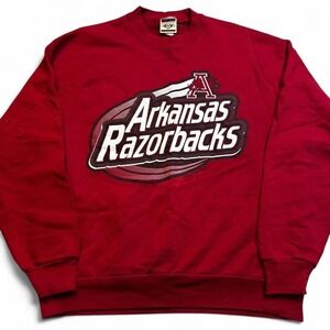 Vintage Arkansas Razorbacks red‎ oak sportswear collegiate crewneck sweatshirt L